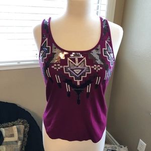 Express Purple sequin tank